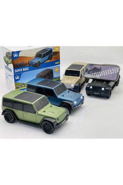 Zen Store Black WUF Thar Jeep Portable Bluetooth Speaker with Phone Holder, LED Headlights & Super Bass (10W)