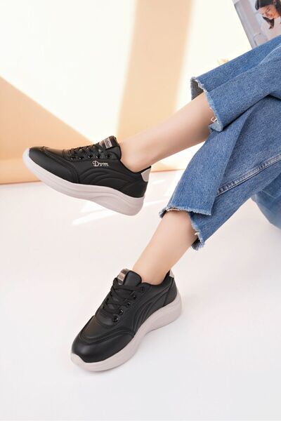 Demashoes Pantofi cu talpă ortopedică cu cusături cu șireturi moi, cu piele super moale