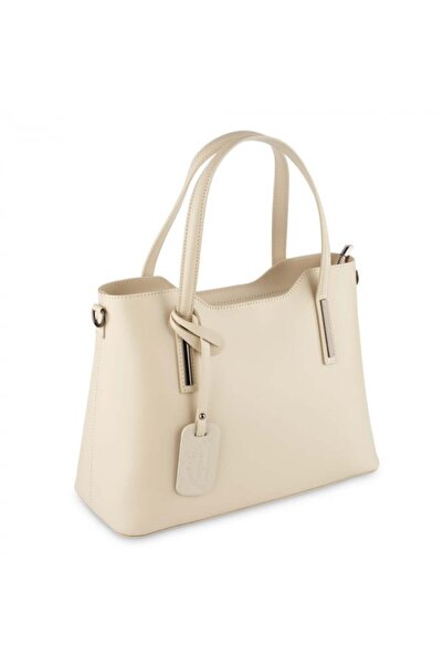 AZZURA Geantă Model Mare Emma, din piele 100% naturala, crem, 8008