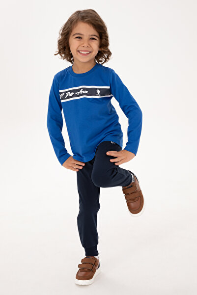 U.S. Polo Assn. Erkek Çocuk Kobalt Mavi Pijama Takımı 50318568-VR077