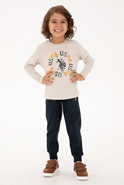 U.S. Polo Assn. Erkek Çocuk Bej Pijama Takımı 50318681-VR011