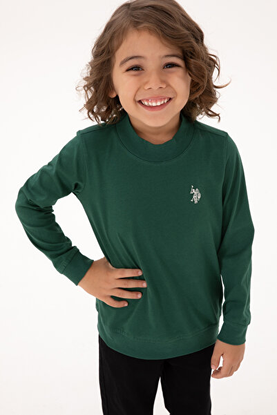U.S. Polo Assn. Erkek Çocuk Koyu Yeşil Basic Bisiklet Yaka Sweatshirt 5031497...