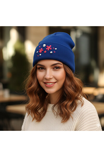 TRENDİN YOLU Mavi kodama şapkası kışlık hediyelik bere