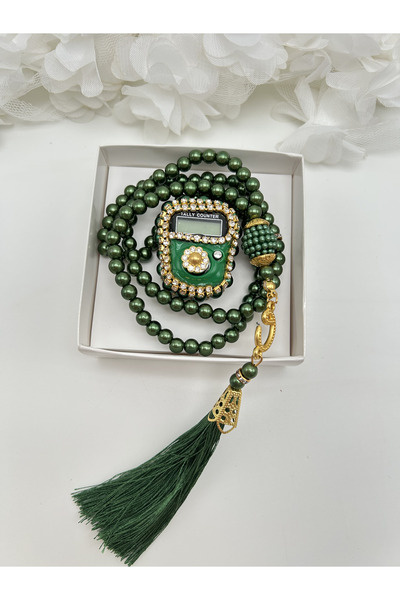 lenagiftworkshop 1 зелена подаръчна кутия с броеница и комплект камъни за зик...