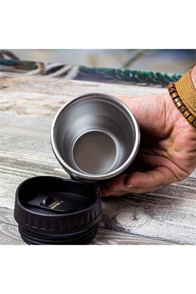 Kalemedair Objektif Görünümlü Caniam Paslanmaz Çelik Termos Bardak - Siyah M1