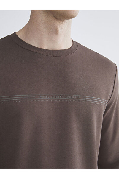 LC Waikiki Визия Нова колекция Мъжка суитшърт с принт на велосипед на врата