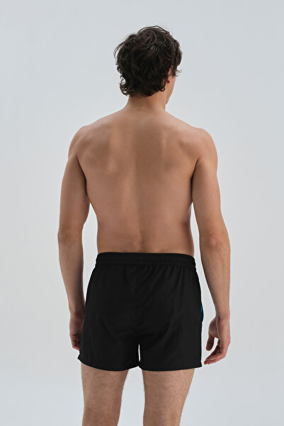 Dagi Чорні - бірюзові мікрокороткі прямі морські шорти