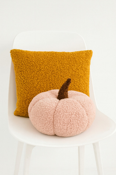 Madame Clean Home 100% Natural Teddy Decorative Pumpkin Cushion/Pillow