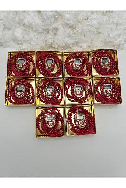 lenagiftworkshop 10 Adet Mevlid-hac-umre Hediyelik Bordo Taşlı Zikirmatik Ve ...