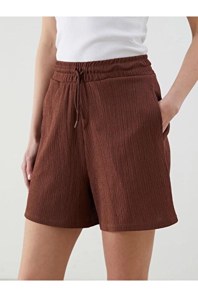 LC Waikiki LCWAIKIKI Classic Beli Lastikli Dokulu Kadın Şort