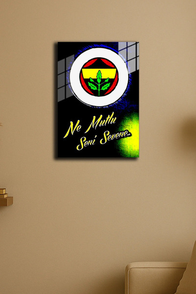 EABASKI "Sarı-Lacivert" Baskılı Metal Poster 4 , 5 Yıldızlı Hediyelik Mıknatı...