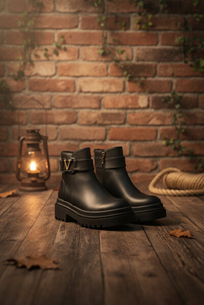 NOVELLAM SHOES Γυναικείες μαύρες μπότες Viana με εγγυημένη αδιάβροχη αντιολισθητική σόλα με ραμμένη σόλα