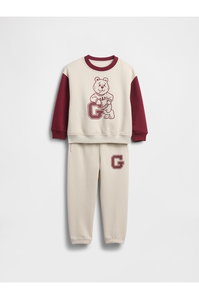 GAP Erkek Bebek Kırmızı Varsity Logo Sweat Set