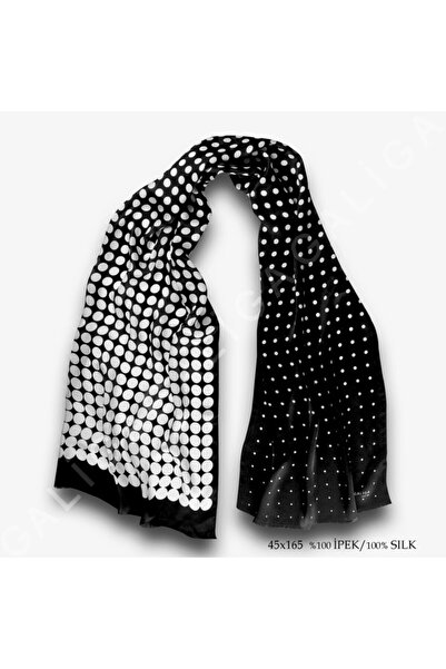 Galiga Dots %100 Ipek Fular 45*165 cm Art On Silk