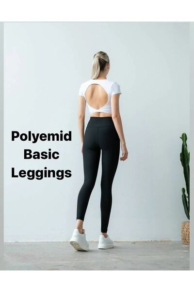 lismina Siyah Polyamid Ekstra Yüksek Bel Spor Tayt