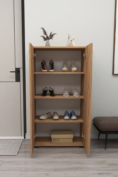 IRMAK DÜNYASI 2 Kapılı Çok Amaçlı Dolap Ayakkabılık Dolabı Dolap 2 Kapaklı 4 Gözlü Ayakkabılık