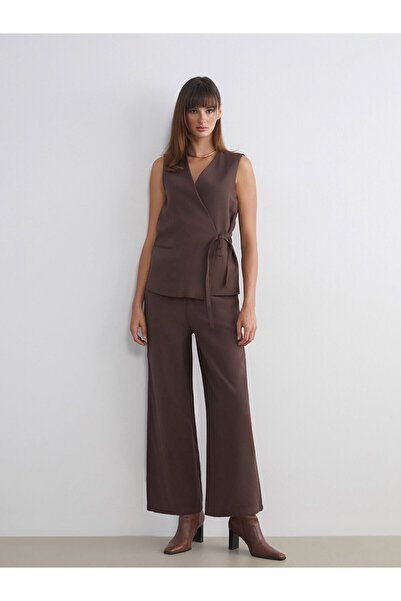 LC Waikiki Özmarka New Season Elastic Waist Wide Leg Women's Trousers