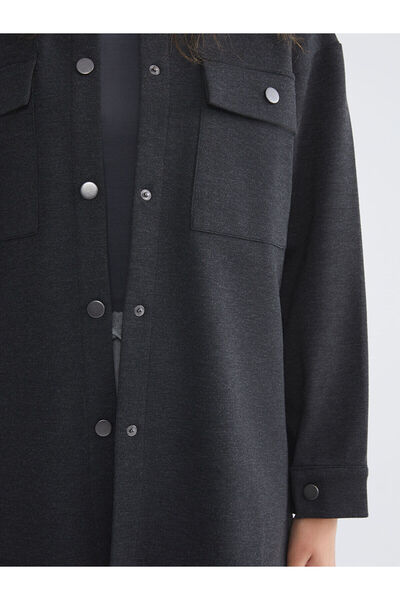 LC Waikiki Lcw Modestanthracite Oversize Women's Shirt Tunic