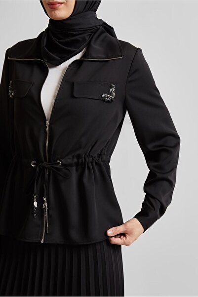 Alvina Satin Suit with Pleated Skirt 45385