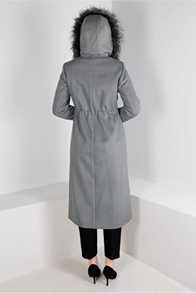 Alvina Furry Hooded and Pocket Coat 90392