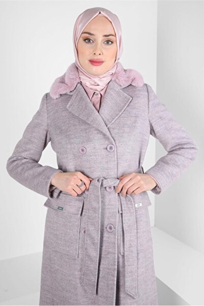 Alvina Пальто з поясом і хутром 90463-1