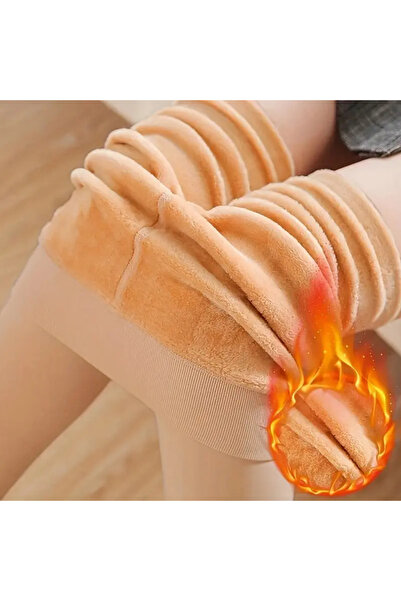 SAUNA SUIT Πλεκτό κολάν με βελούδινο εσωτερικό σχέδιο - ζεστό και σφιχτό χρώμα δέρματος