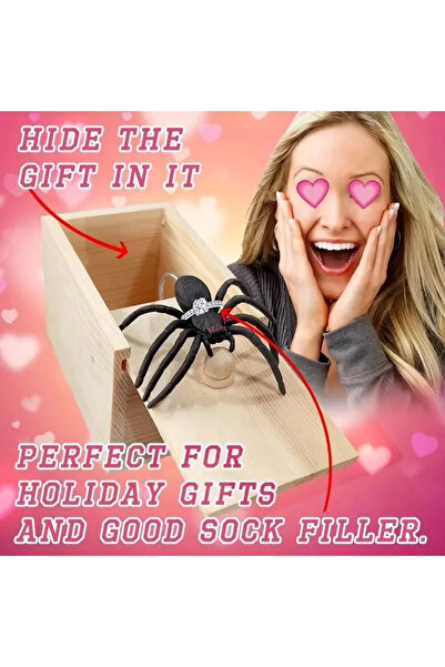 Choice مقلب العنكبوت خدعة جديدة عنكبوت مضحك صندوق تخويف صندوق جلد خشبي صندوق تخويف خشبي عالي الجودة لعبة ممتعة