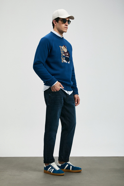 Lufian Andrea Spor Jean Erkek Pantolon Slim Fit Mavi