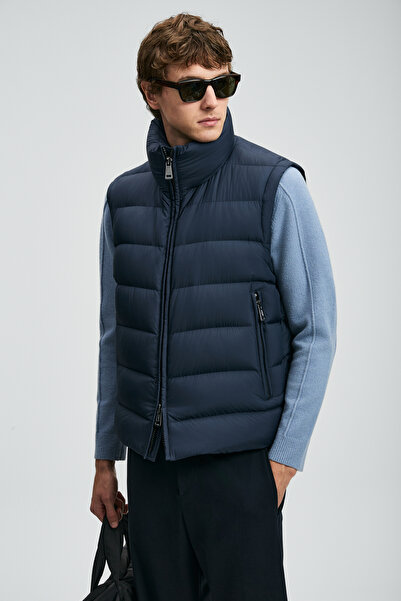 Lufian Peter Goose down Men's Vest Navy Blue
