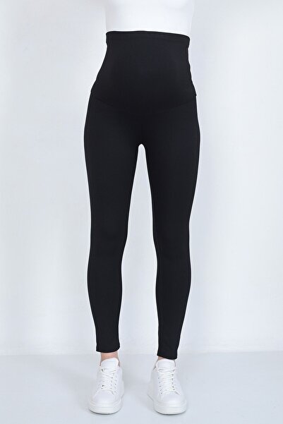 WAYS Kadın Siyah Ayarlanabilir Fitilli Yüksek Bel Hamile Tayt