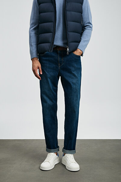 Lufian Santo Spor Jean Erkek Pantolon Straight Fit Mavi