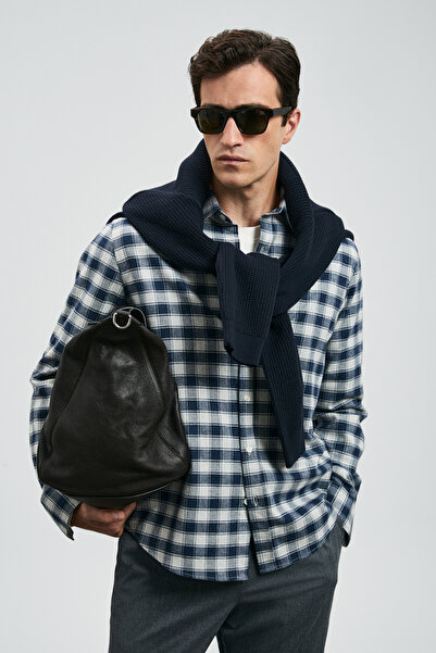 Lufian Ανδρικό πουκάμισο Duke Basic Regular Fit Navy Blue