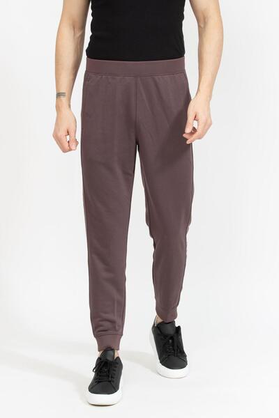 Calvin Klein 00GMF4P602BA4-PW - بنطلون رياضي رجالي بني اللون مع أرجل مطاطية و...