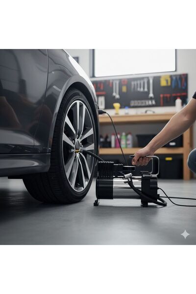 Genel Markalar Araba Oto Araç Lastik Şişirme Pompası Plastik Gövde 150 Psi Çakmaklık Girişli Hava Kompresörü