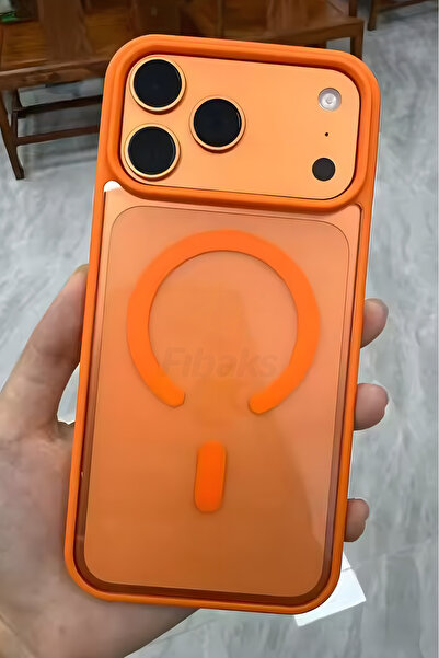Fibaks iPhone 17 Pro Max Kılıf Magsafe Wireless Şarj Özellikli Tam Koruma Renkli Sert Silikon Kapak
