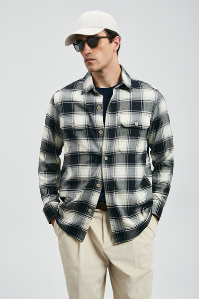 Lufian Years Erkek Basic Gömlek Regular Fit Lacivert