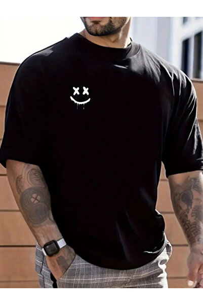 DEAG Ανδρική μπλούζα με κοντό μανίκι με στάμπα μονόχρωμη μπλούζα