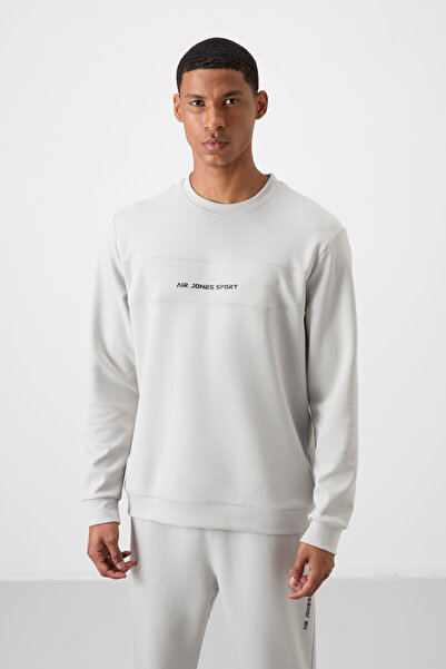 AIR JONES Σετ ανδρικής φόρμας με στάμπα από πέτρινη βαμβακερή μαλακή υφή Comfort Fit - 85253