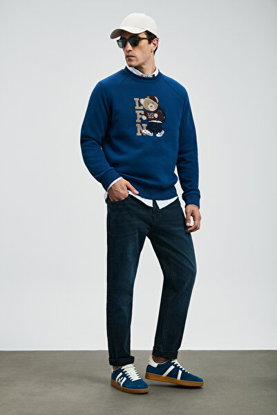 Lufian Andrea Spor Jean Erkek Pantolon Slim Fit Mavi