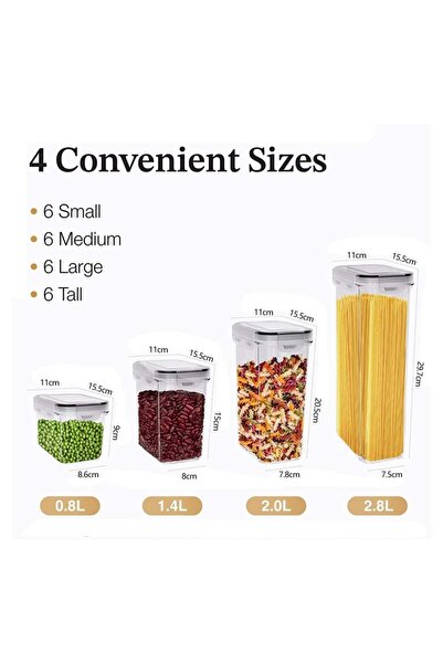 COOYA Set of 24 Clear Sealed Storage Jars with Lid