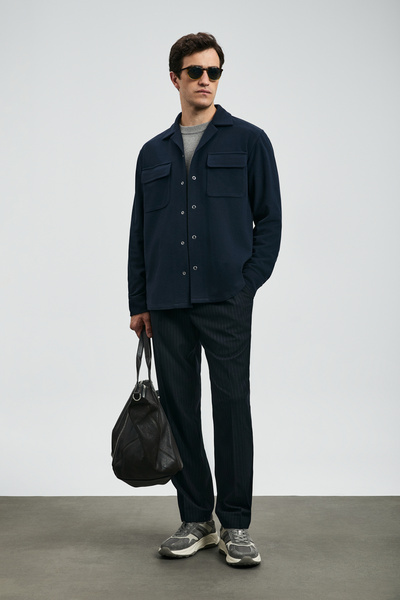 Lufian Ronald Smart Men's Chino Pants Comfort Fit Navy Blue