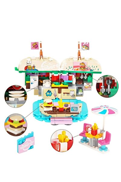 Arabest Building Blocks Toys, 443pcs Kids Toy Hamburger Store, Construction Building Blocks Kits, Educationa