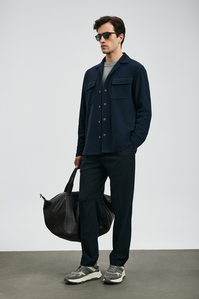 Lufian Ronald Smart Men's Chino Pants Comfort Fit Navy Blue