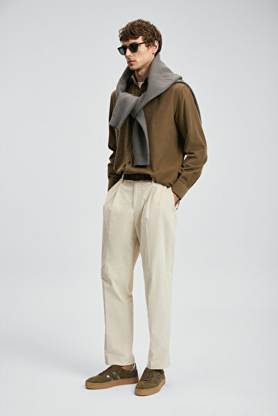 Lufian Drew Erkek Basic Gömlek Regular Fit Deve Tüyü