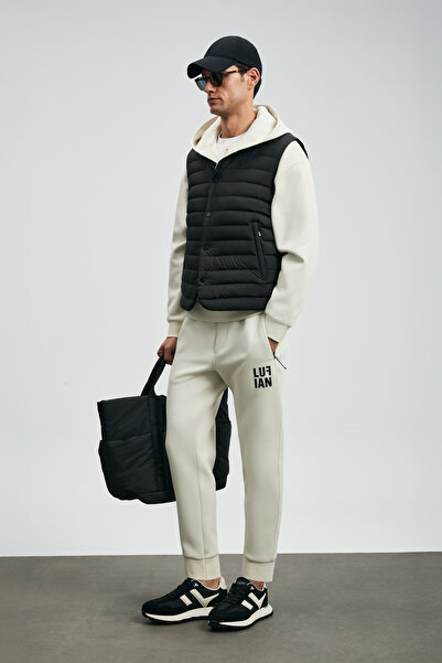 Lufian Soon Kaz Tüyü Erkek Yelek Siyah