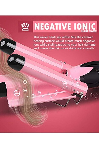 COOYA 3 Barrel Curling Iron Wand Hair Crimper Iron with LCD Temp Display