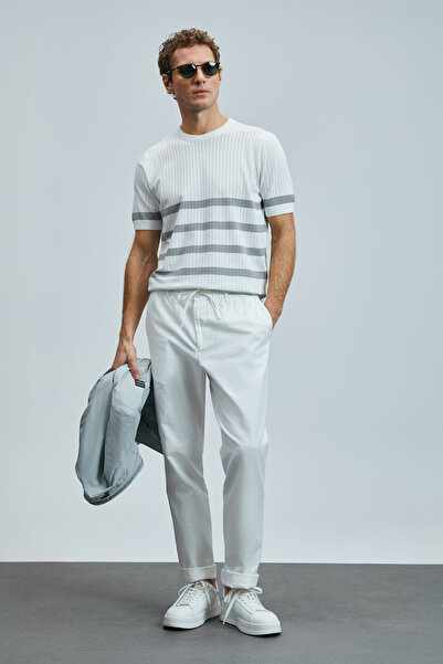 Lufian Karl Smart Erkek Chino Pantolon Slim Fit Beyaz