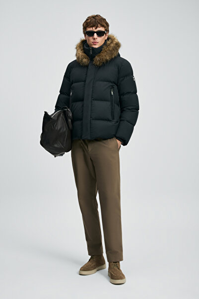 Lufian Josep Kaz Feather Men's Coat Black