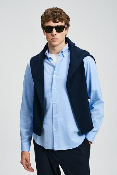 Lufian Danıel Erkek Basic Gömlek Regular Fit Açık Mavi