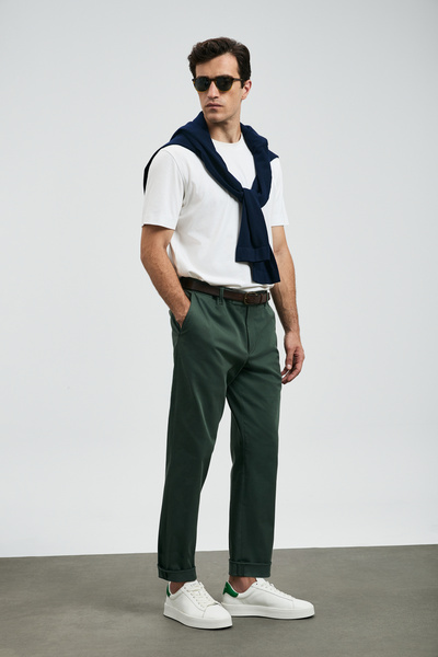 Lufian Rumi Smart Men's Chino Pants Slim Fit Green